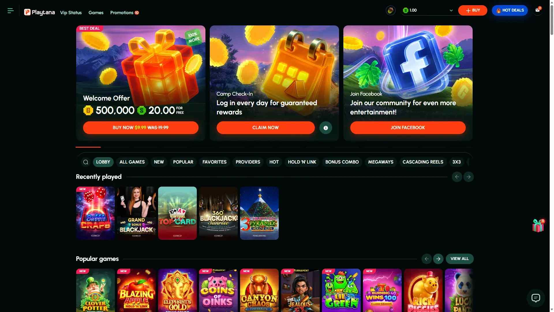 Playtana Lobby